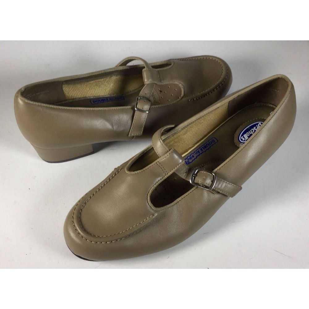 Dr Scholls Shoes Leather Pumps Comfort Size 8.5 W Double Air Pillo Olive Flats - Picture 6 of 11